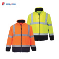 100% Polyester Hi Vis Soft Fleece Work Safety Reflective ANSI Class 3 Zip Jacket